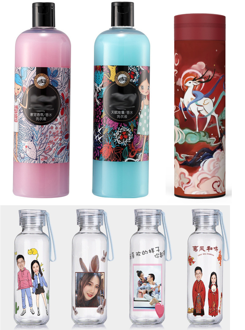 化妝品，小玻璃瓶打印圖片效果